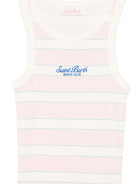 Canotta da donna MC2 Saint Barth rosa con motivo a righe orizzontali AAD001 01906L MC2 ST. BARTH 