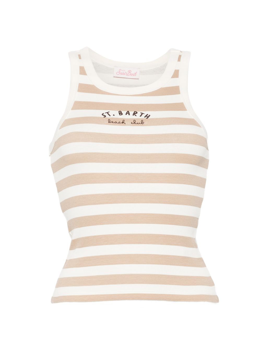 Canotta Ada per donna MC2 Saint Barth beige con motivo a righe AAD001 02259L MC2 ST. BARTH 