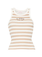 Canotta Ada per donna MC2 Saint Barth beige con motivo a righe AAD001 02259L MC2 ST. BARTH 