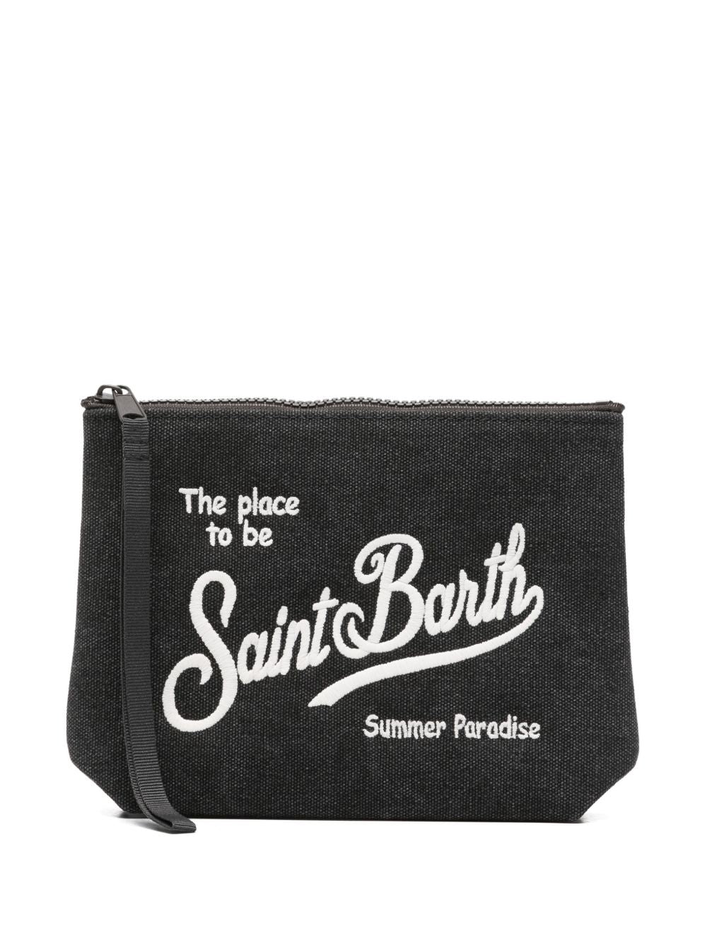 Clutch Aline MC2 Saint Barth grigio con ricamo a contrasto ALI0047 01265L MC2 ST. BARTH KIDS 