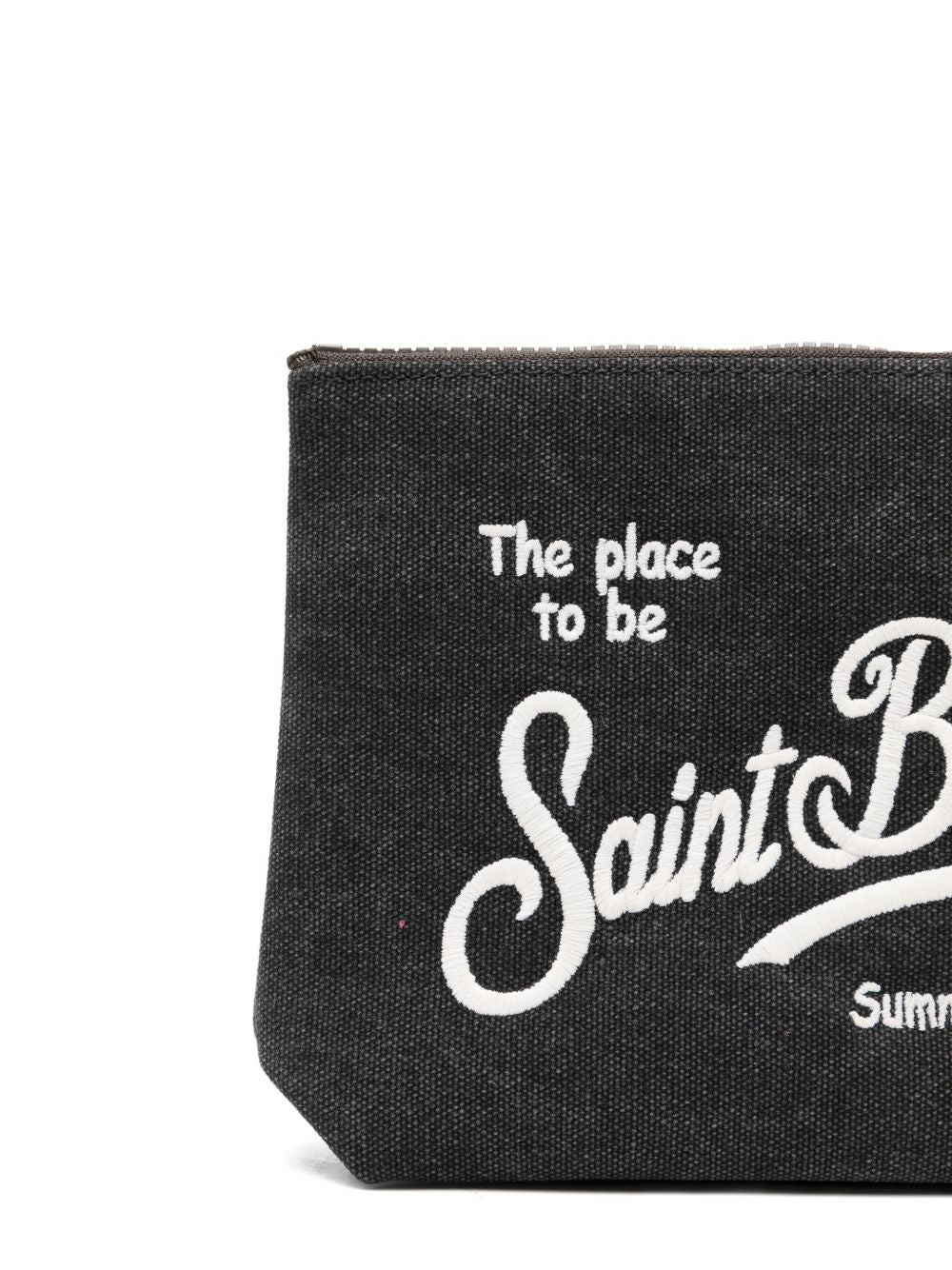 Clutch Aline MC2 Saint Barth grigio con ricamo a contrasto ALI0047 01265L MC2 ST. BARTH KIDS 