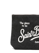 Clutch Aline MC2 Saint Barth grigio con ricamo a contrasto ALI0047 01265L MC2 ST. BARTH KIDS 