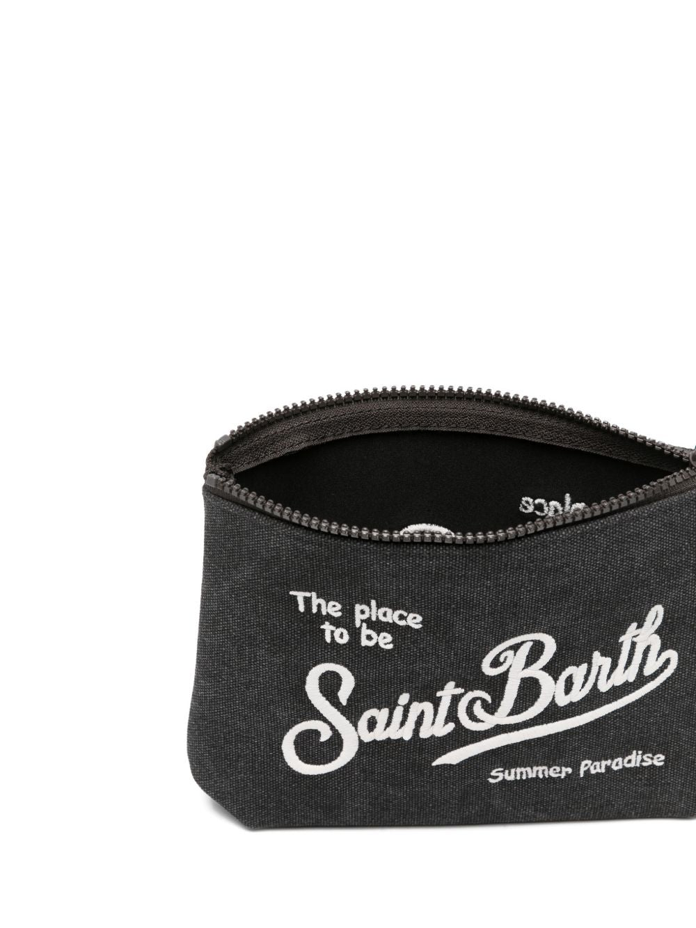Clutch Aline MC2 Saint Barth grigio con ricamo a contrasto ALI0047 01265L MC2 ST. BARTH KIDS 