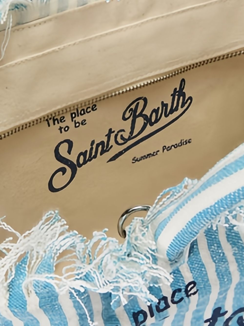 Borsa tote Colette MC2 Saint Barth azzurra con motivo a righe COL0018 00398L MC2 ST. BARTH KIDS 