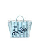 Borsa tote Colette MC2 Saint Barth azzurra con motivo a righe COL0018 00398L MC2 ST. BARTH KIDS 