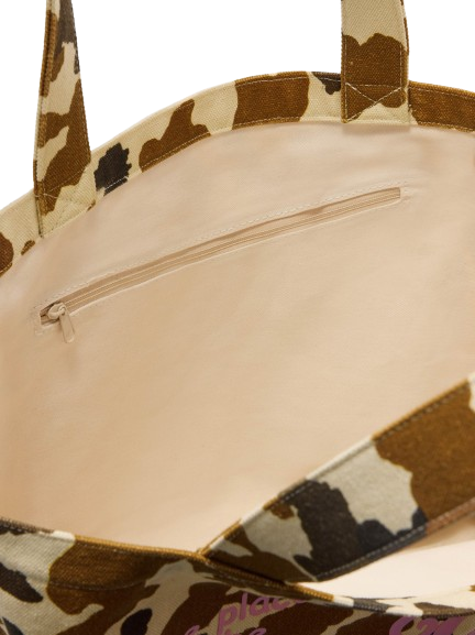 Borsa tote Essential Bag N MC2 Saint Barth marrone con stampa animalier e logo stampato EBAGN007 00274L MC2 ST. BARTH KIDS 