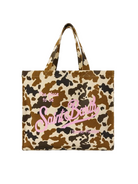 Borsa tote Essential Bag N MC2 Saint Barth marrone con stampa animalier e logo stampato EBAGN007 00274L MC2 ST. BARTH KIDS 