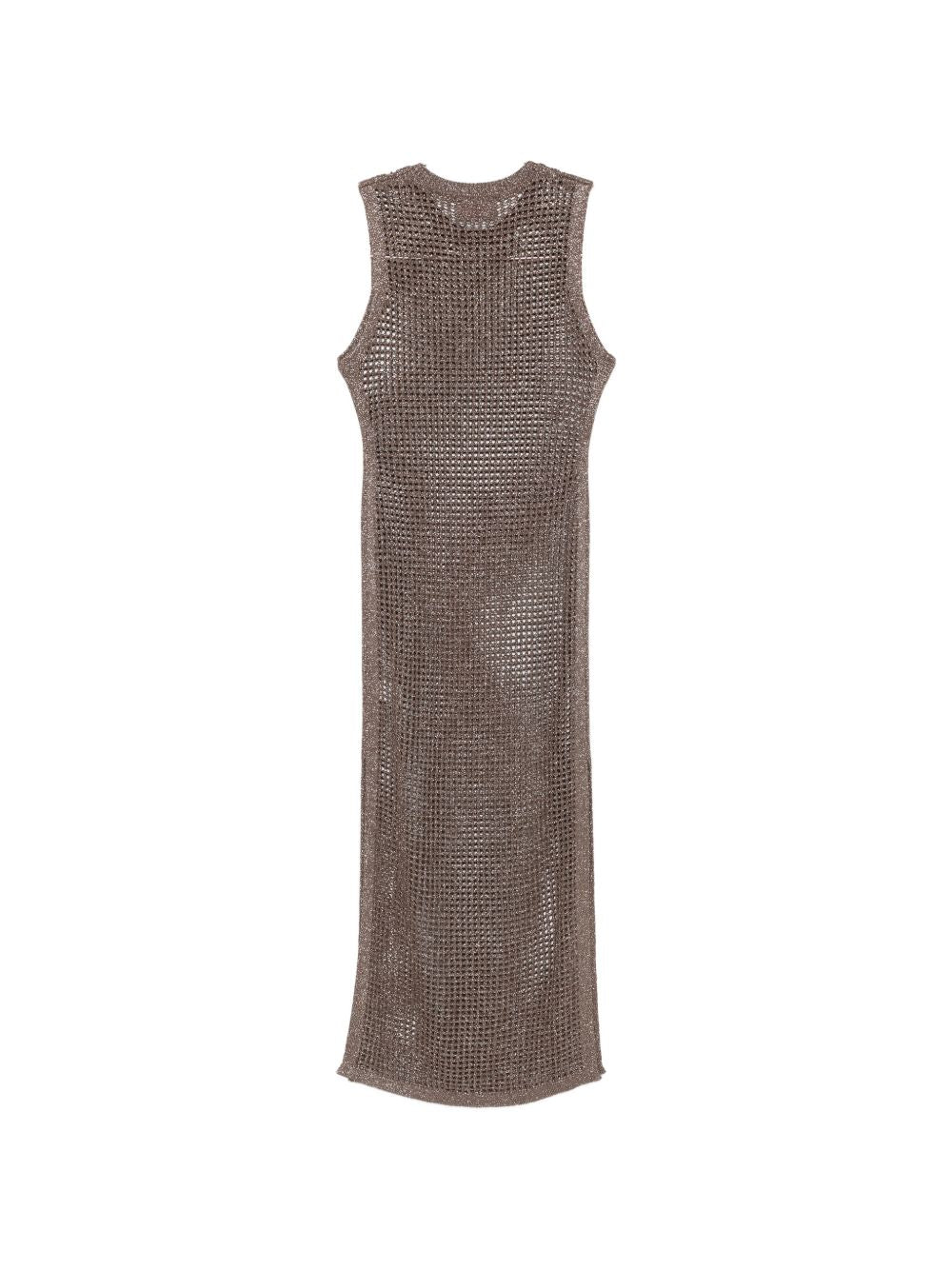 Abito lungo da donna Eileen MC2 Saint Barth marrone a maglia traforata EIE0001 09459L MC2 ST. BARTH 