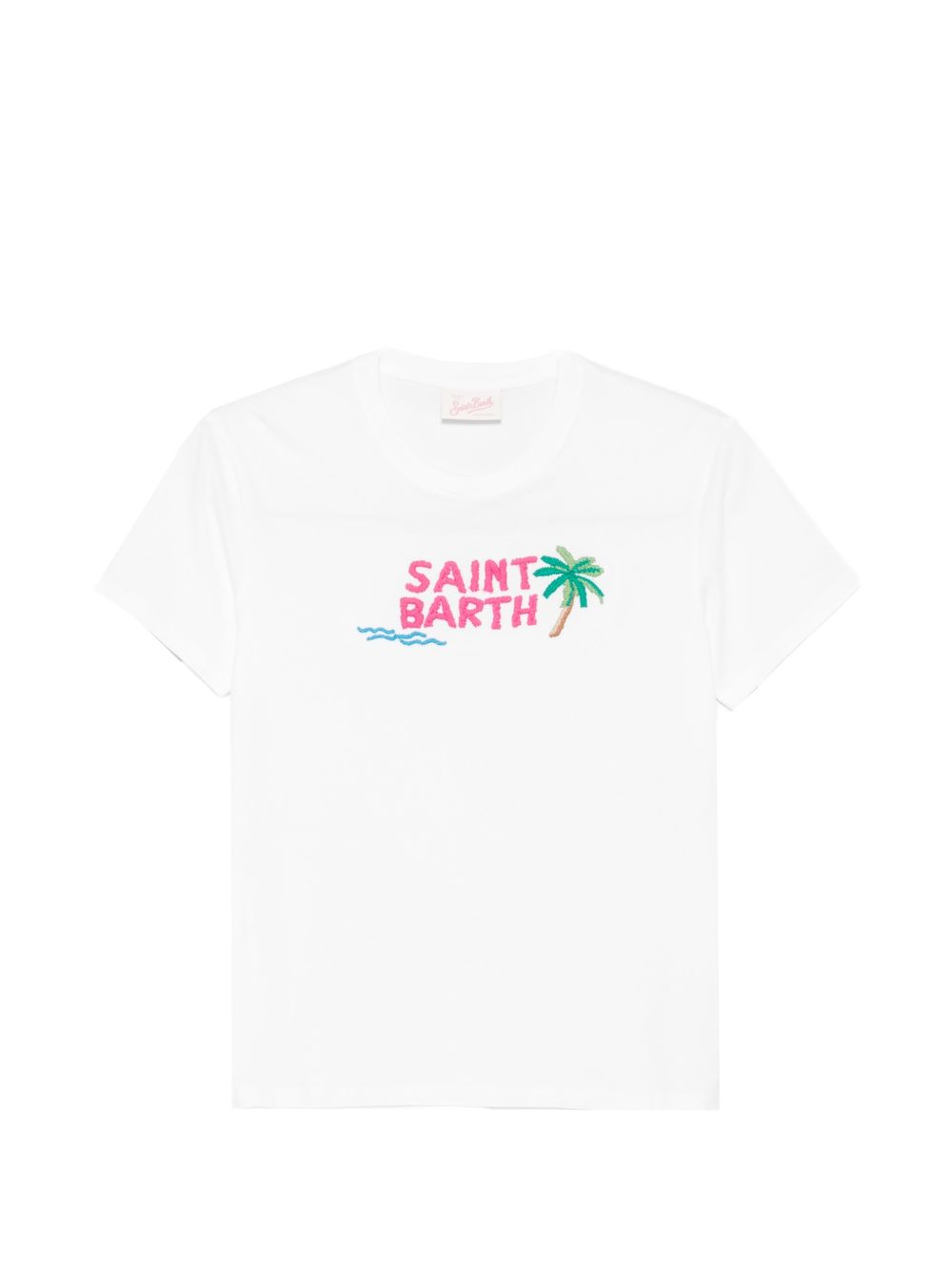 T-shirt da donna MC2 Saint Barth bianca con dettaglio logo ricamato EMI0001 09102L MC2 ST. BARTH 