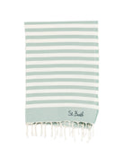 Telo mare MC2 Saint Barth verde e bianco con motivo a righe FOUT012 07691L MC2 ST. BARTH KIDS 
