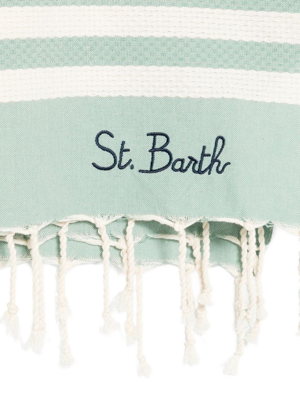 Telo mare MC2 Saint Barth verde e bianco con motivo a righe FOUT012 07691L MC2 ST. BARTH KIDS 