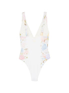 Costume intero per donna MC2 Saint Barth bianco con stampa floreale MAVI001 03508L MC2 ST. BARTH 
