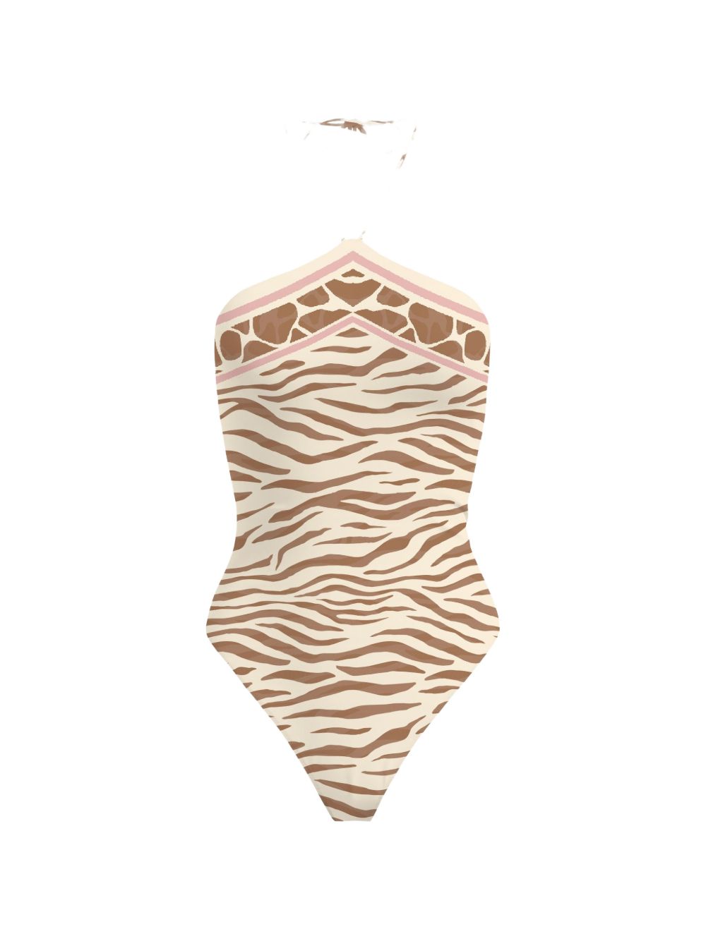 Costume intero da donna MC2 Saint Barth beige con stampa animalier MRYE001 09095L MC2 ST. BARTH 