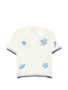 T-shirt da donna MC2 Saint Barth bianca con ricami sul davanti PIX0001 00256L MC2 ST. BARTH 