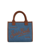 Borsa a tracolla Vanity Midi Denim MC2 Saint Barth blu con logo ricamato VANMD001 01515L MC2 ST. BARTH KIDS 