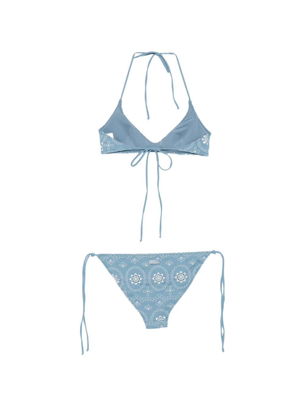 Bikini da donna MC2 Saint Barth blu con ricamo floreale VIR0001 00020L MC2 ST. BARTH 