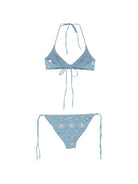 Bikini da donna MC2 Saint Barth blu con ricamo floreale VIR0001 00020L MC2 ST. BARTH 