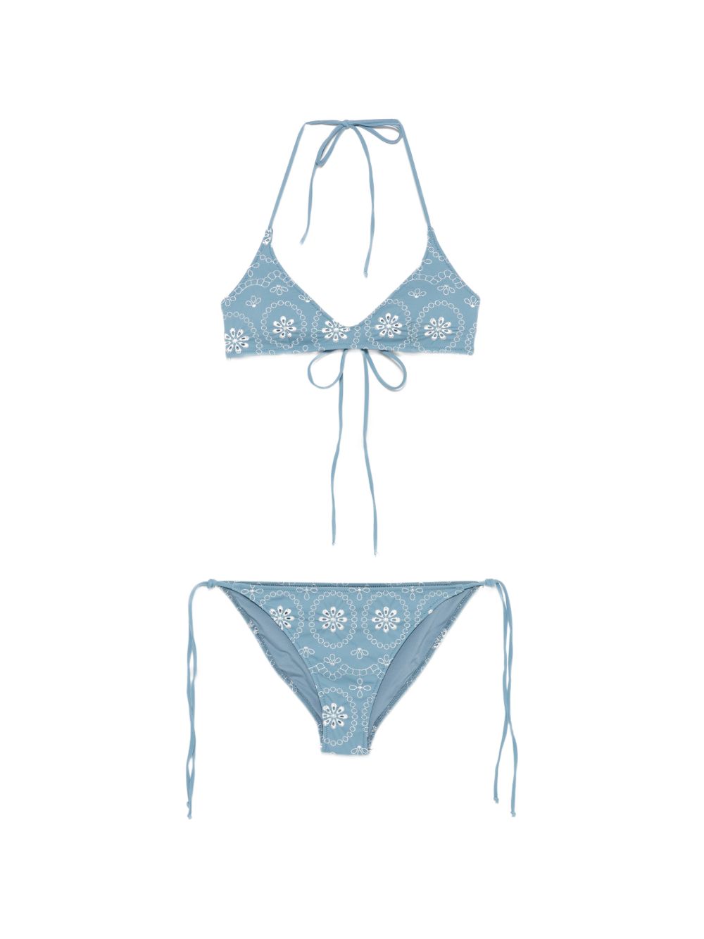 Bikini da donna MC2 Saint Barth blu con ricamo floreale VIR0001 00020L MC2 ST. BARTH 