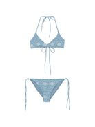 Bikini da donna MC2 Saint Barth blu con ricamo floreale VIR0001 00020L MC2 ST. BARTH 