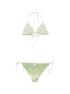 Bikini per donna MC2 Saint Barth verde a maglia a zigzag con paillettes VIR0001 01209L MC2 ST. BARTH 