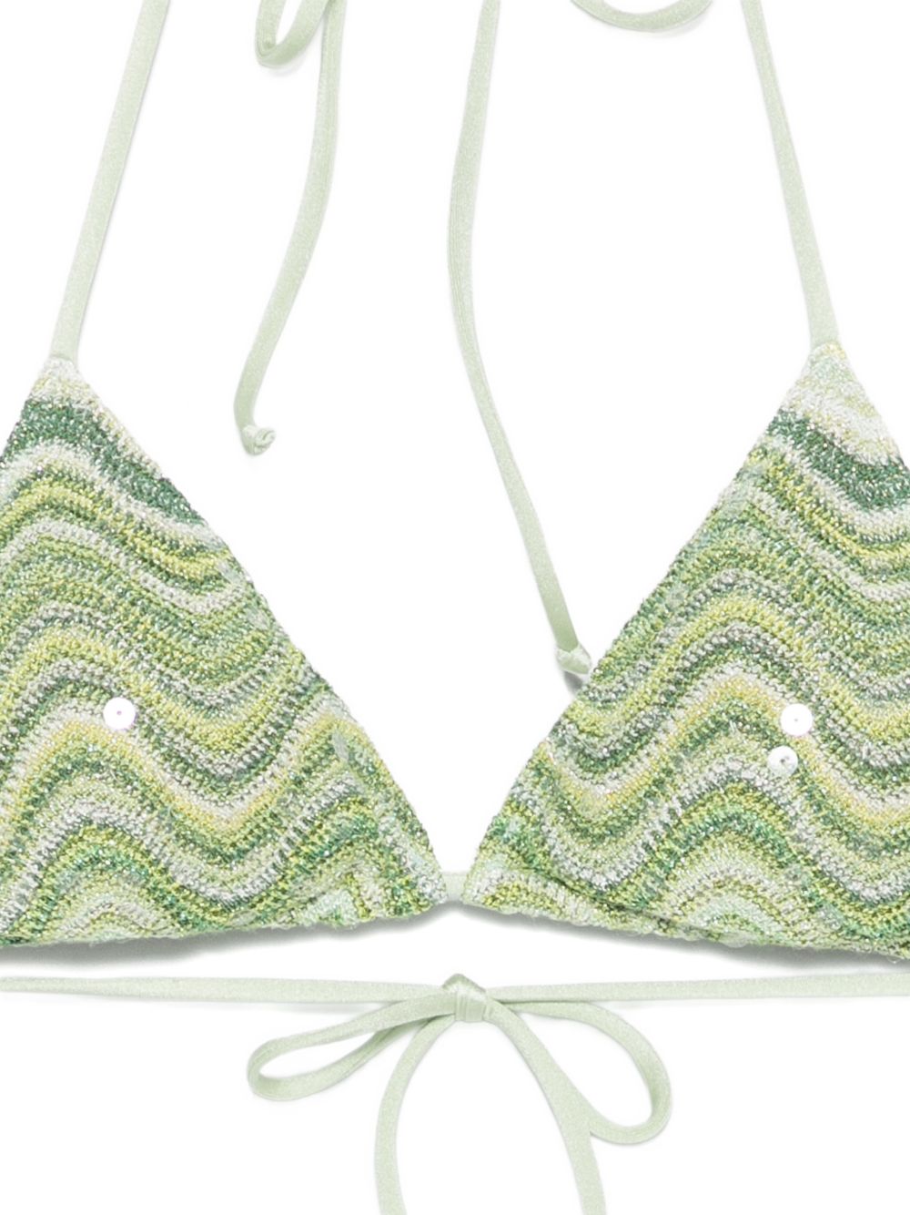 Bikini per donna MC2 Saint Barth verde a maglia a zigzag con paillettes VIR0001 01209L MC2 ST. BARTH 