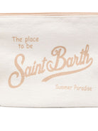 Pochette Aline MC2 Saint Barth bianca con stampa del logo ALI0004 09067L MC2 ST. BARTH KIDS 