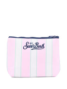 Pochette Aline MC2 Saint Barth bianca e rosa con designa righe ALIN001 00760L MC2 ST. BARTH KIDS 