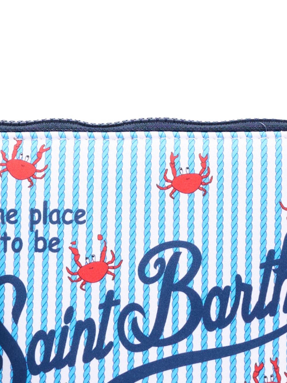 Pochette Aline MC2 Saint Barth bianca e azzurra con stampa granchio ALIN001 00762L MC2 ST. BARTH KIDS 