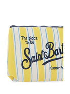 Pochette Aline MC2 Saint Barth bianca e gialla con motivo a righe ALIN001 03281L MC2 ST. BARTH KIDS 
