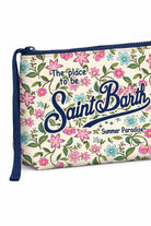 Pochette Aline MC2 Saint Barth beige con stampa floreale all-over ALIN001 03676L MC2 ST. BARTH KIDS 