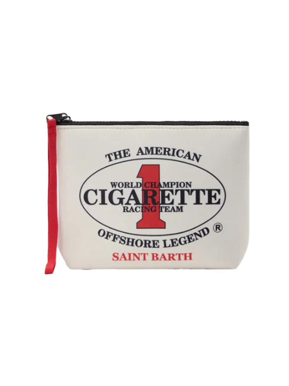 Pochette Aline MC2 Saint Barth bianca con stampa Racing Team sul davanti ALIN001 07773L MC2 ST. BARTH KIDS 