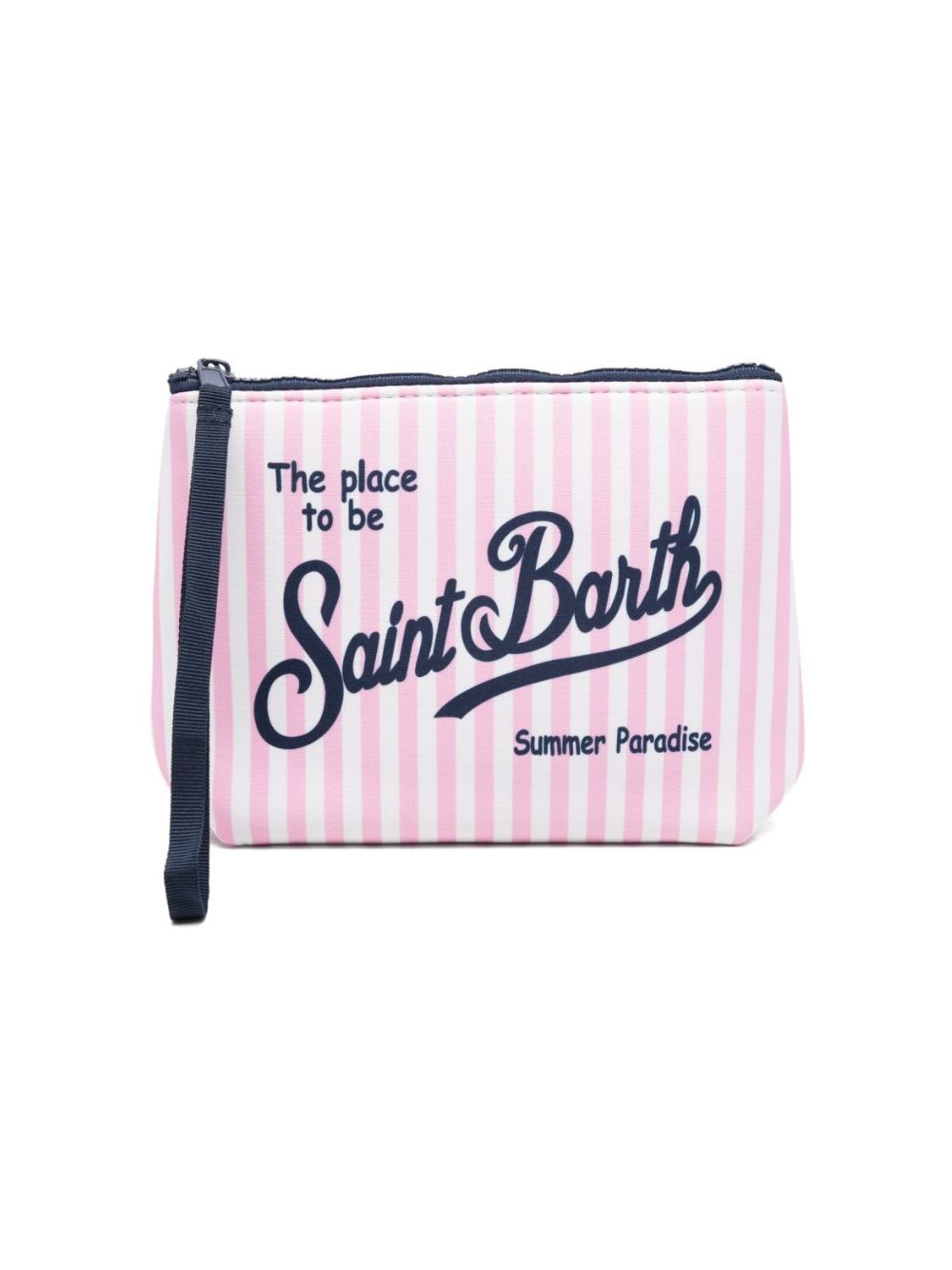 Pochette Aline MC2 Saint Barth bianco e rosa con motivo a righe ALIN001 09412L MC2 ST. BARTH KIDS 