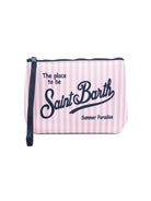 Pochette Aline MC2 Saint Barth bianco e rosa con motivo a righe ALIN001 09412L MC2 ST. BARTH KIDS 