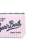 Pochette Aline MC2 Saint Barth bianco e rosa con motivo a righe ALIN001 09412L MC2 ST. BARTH KIDS 