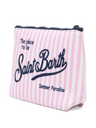 Pochette Aline MC2 Saint Barth bianco e rosa con motivo a righe ALIN001 09412L MC2 ST. BARTH KIDS 