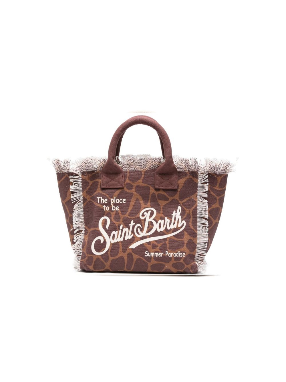 Borsa tote Colette MC2 Saint Barth marrone animalier con applicazione con lettere COL0001 00900L MC2 ST. BARTH KIDS 