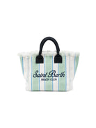Borsa Colette MC2 Saint Barth bianca e verde con motivo a righe COL0001 00937L MC2 ST. BARTH KIDS 