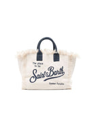 Borsa Colette MC2 Saint Barth beige con logo a contrasto sul davanti COL0001 02564L MC2 ST. BARTH KIDS 