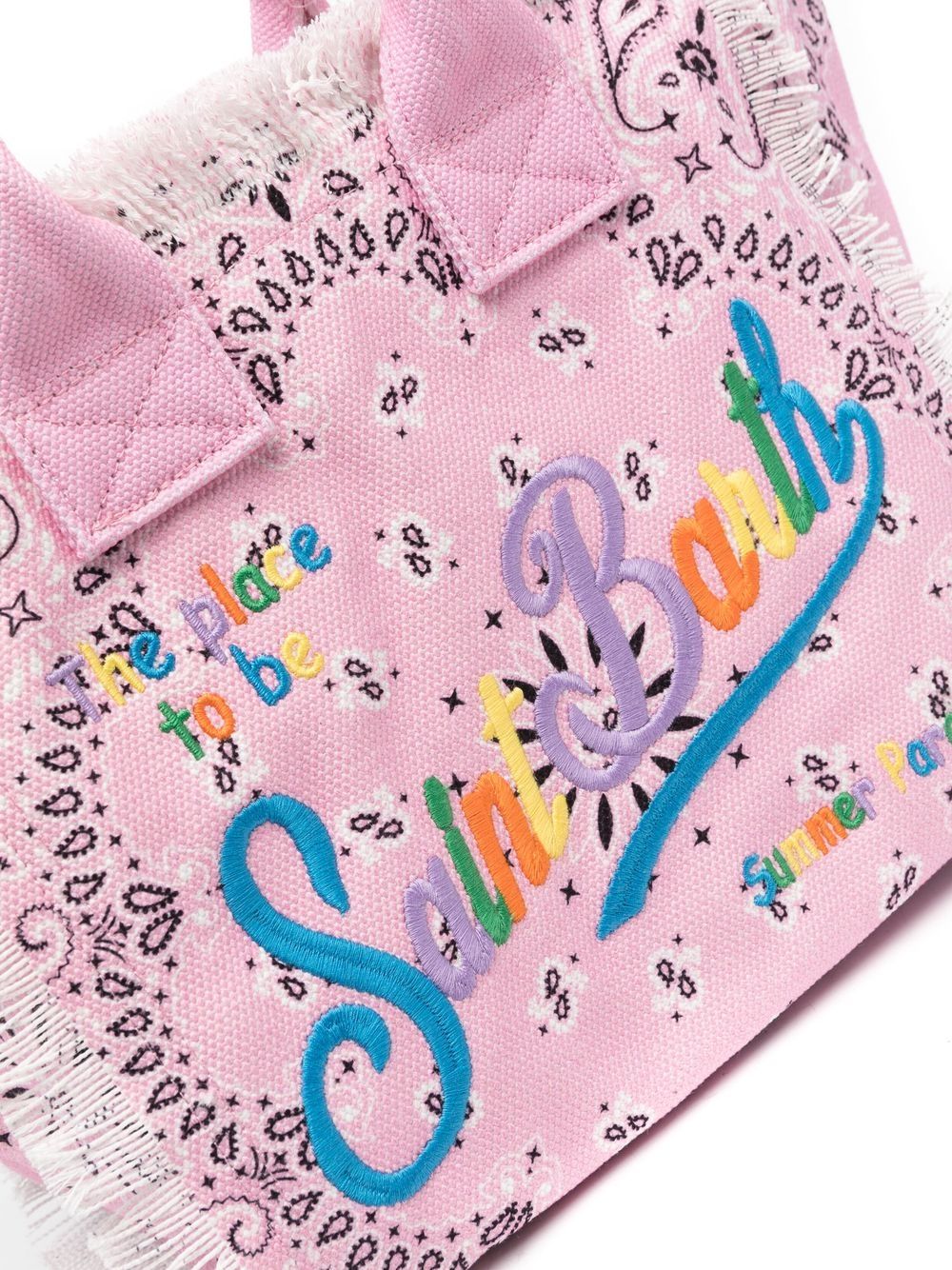 Borsa Colette MC2 Saint Barth rosa con logo arcobaleno ricamato COL0001 02567L MC2 ST. BARTH KIDS 