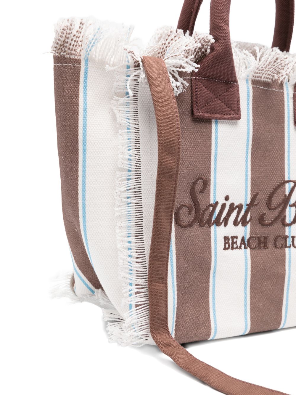 Borsa Colette MC2 Saint Barth bianca e marrone con motivo a righe COL0001 02597L MC2 ST. BARTH KIDS 