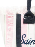 Borsa Colette MC2 Saint Barth bianca e rosa con motivo a righe COL0001 02598L MC2 ST. BARTH KIDS 