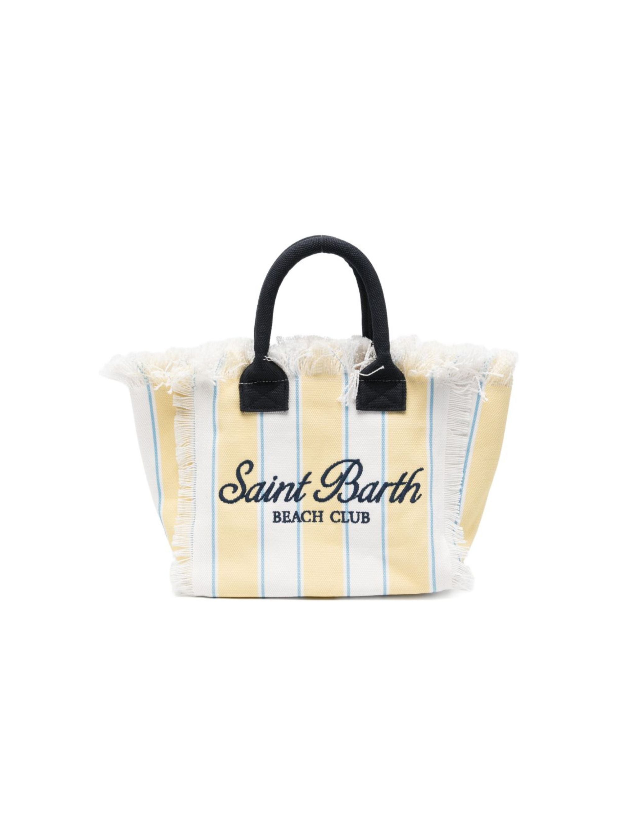 Borsa Colette MC2 Saint Barth bianca e giallo con motivo a righe COL0001 02600L MC2 ST. BARTH KIDS 