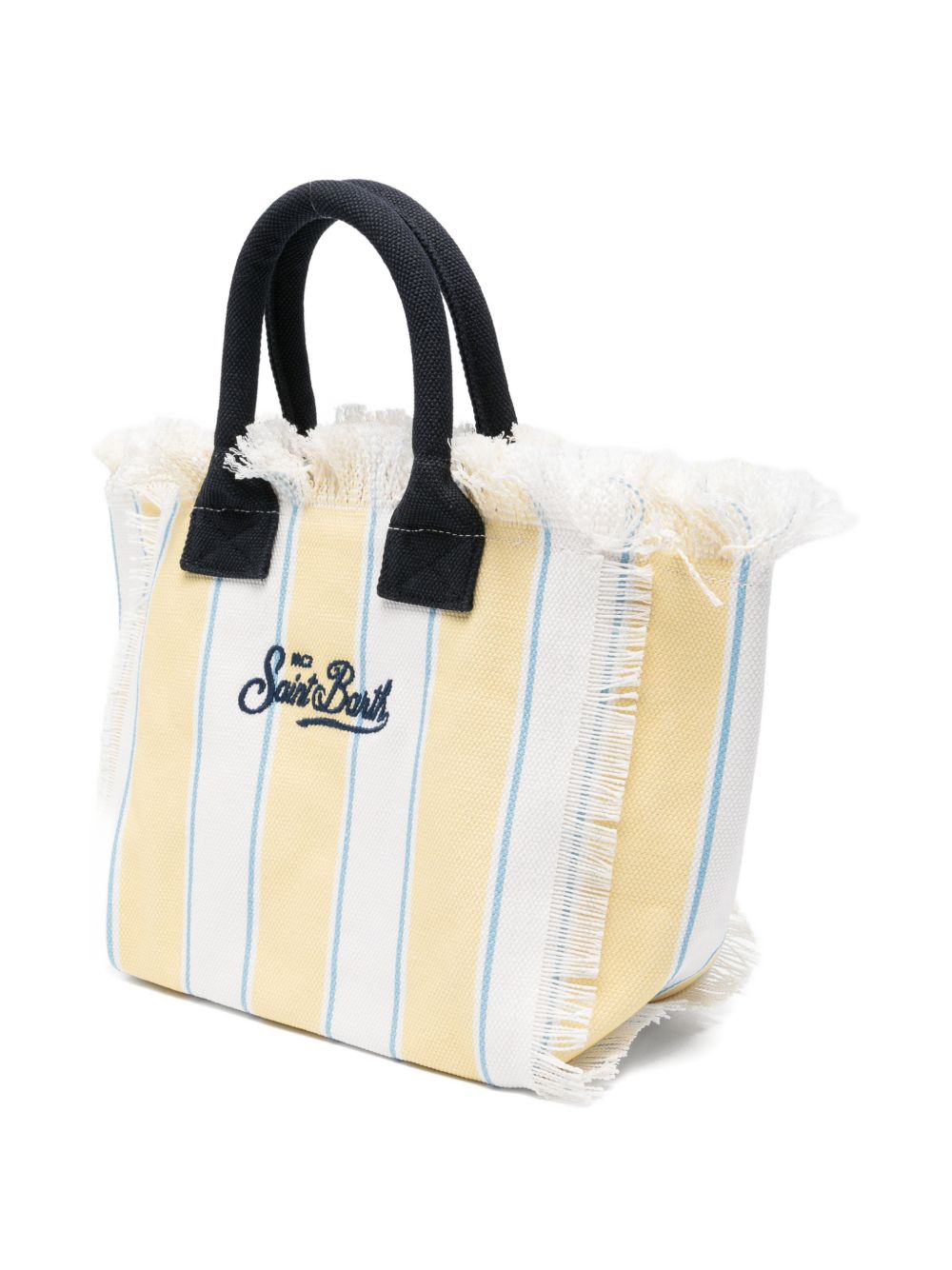 Borsa Colette MC2 Saint Barth bianca e giallo con motivo a righe COL0001 02600L MC2 ST. BARTH KIDS 