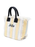 Borsa Colette MC2 Saint Barth bianca e giallo con motivo a righe COL0001 02600L MC2 ST. BARTH KIDS 