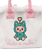 Borsa Colette MC2 Saint Barth bianca con ricamo Labubu COL0001 02634L MC2 ST. BARTH KIDS 