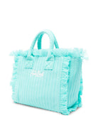 Borsa Colette MC2 Saint Barth azzurra con logo ricamato sul davanti COL0005 00526L MC2 ST. BARTH KIDS 
