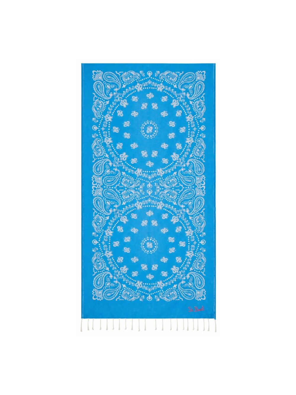 Telo mare per bambino MC2 Saint Barth Kids azzurro con stampa grafica all-over FOUT009 02703L MC2 ST. BARTH KIDS 