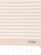 Telo mare MC2 Saint Barth beige e bianco con motivo a righe FOUT012 02753L MC2 ST. BARTH KIDS 