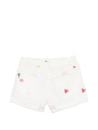 Shorts per bambina MC2 Saint Barth Kids bianchi con ricami marini KOK0001 03325L MC2 ST. BARTH KIDS 