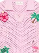 Maglia per bambina MC2 Saint Barth Kids rosa con motivo patch PIX0002 03562L MC2 ST. BARTH KIDS 